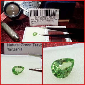 Granate Tsavorita talla Pera 0.55 Cts