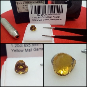Granate Madagascar amarillo Malí talla corazón 1.20 Cts