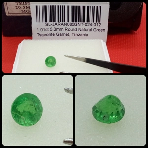 Granate Tsavorita de Tanzania talla redonda 1.01 Cts