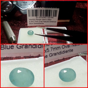 Grandidierita oval verde clara 0.95 Cts