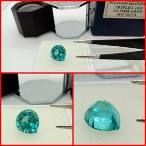GRANDIDIERITA CREADA AZUL DE MADAGASCAR TALLA PERA 3.5 CTS.