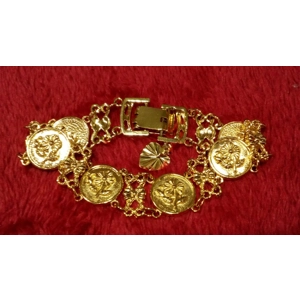 PULSERA MONEDAS DE ORO 15MM