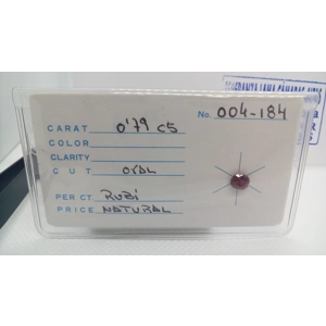 Rubí Certificado y lacrado Talla oval 0.79 Cts