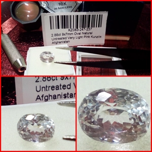 Kunzita Oval muy clara Afganistán 2.86 Cts.