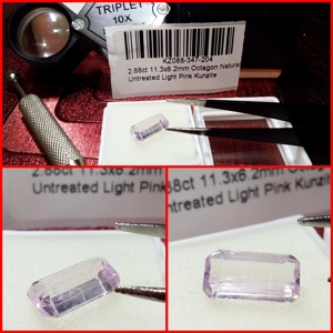 Kunzita de Afganistán Rosa Octogono 2.88 Cts.