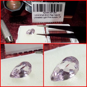 Kunzita talla Pera Rosa claro 1.91 Cts.