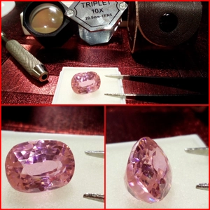 KUNZITA CREADA ROSA TALLA FANTASIA DE BRASIL 11 Cts