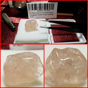 Morganita Pulida en sin tallar de Brasil 10.73 Cts.