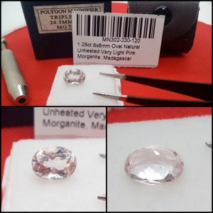 Morganita natural Oval clara Madagascar 1.28 Cts