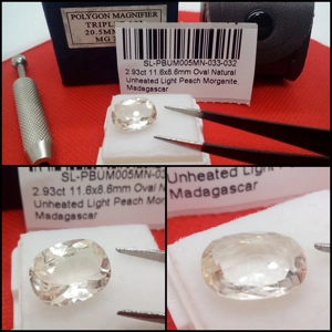 Morganita natural Peach Oval Madagascar 2.93 Cts