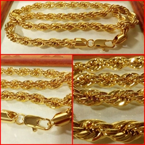CORDÓN TRENZADO GOLD FILLED 18K - 8MM X 50 y 55CM