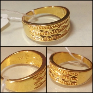 Sortija Geométrica Gold Filled 18k - Talla 10.5 USA