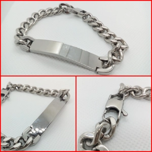 ESCLAVA HOMBRE ACERO PLATEADA 21CM X 9MM