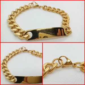 ESCLAVA REDONDA HOMBRE CHAPADO ORO 21CM X 9MM