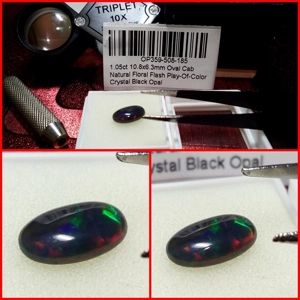 Opalo Negro Cabujón Floral 1.05 Cts.