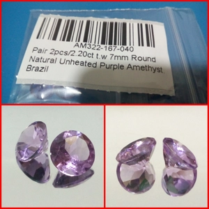 Pareja Amatistas de Brasil redondas 2.20 Cts