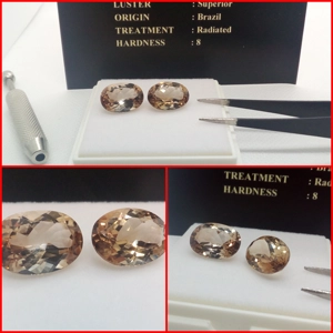 Pareja de Topacios de Brasil imperial talla Oval 13.99 Cts