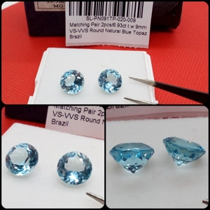 Pareja de Topacios de Brasil talla redonda 6.93 ct.