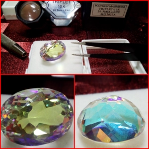 Enorme Pieza De Cuarzo Místico Oval 15.55 Cts