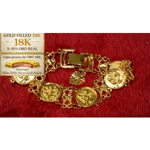 PULSERA MONEDAS DE ORO 15MM