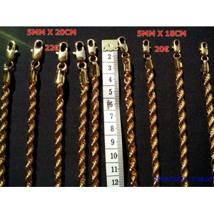 PULSERAS DE CORDON TRENZADO GF.18K