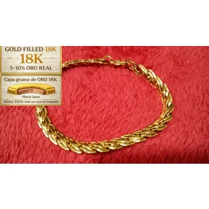 Pulsera Trenzada Clásica Gold Filled 18k