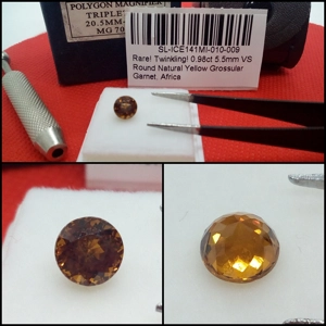 Raro Granate Grossular VS redondo de África 0.98 Cts