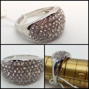 Sortija Glamour Cristales - Talla 10 USA