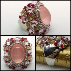 Anillo Aurora Rosada – Talla 8 USA