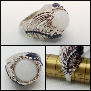 Anillo Pluma Real - Talla 8.5 USA