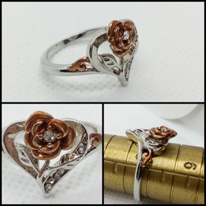 Anillo Rosa Romántica - Talla 8 USA