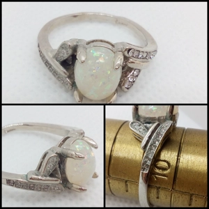 Anillo Brillo Opalino - Talla 9.5 USA