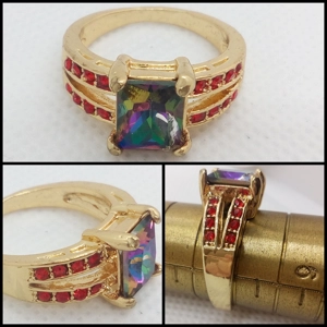 Anillo Arcoíris Real - Talla 8 USA