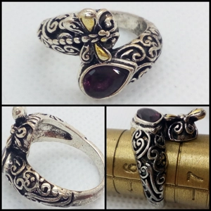 Anillo Floral Vintage - Talla 6.5 USA