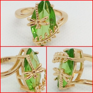 Sortija Libélula Verde - Talla 10 USA