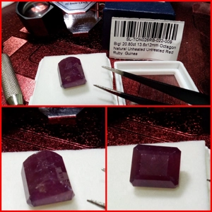 Rubí Octogono opaco de Guinea 20.80 Cts