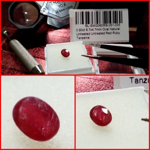 Rubí rojo Tanzania Oval 0.90 Cts