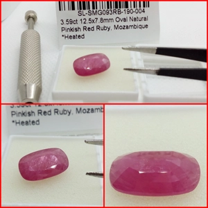 Rubí rosado Oval de Mozambique 3.59 Cts.