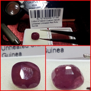 Rubí natural talla Cojín Guinea 3.95 Cts