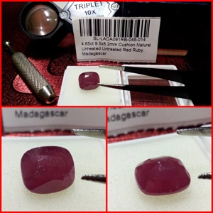 Rubí talla Cojín Madagascar 4.65 Cts