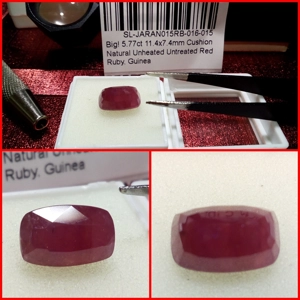 Rubí talla Cojín Oval Guinea 5.77 Cts