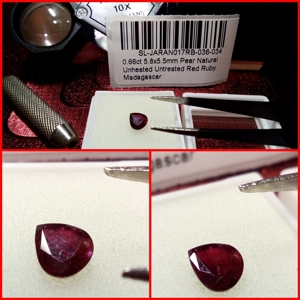 Rubí talla Pera Madagascar 0.66 Cts