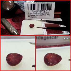 Rubí talla Pera Madagascar 1.16 Cts