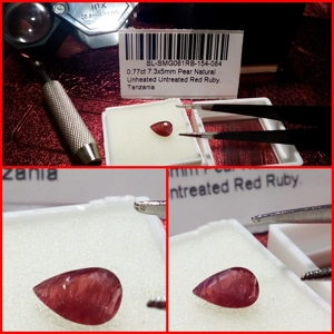 Rubí Tanzania talla Pera 0.77 Cts