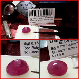 Rubí Translucido Oval Tanzania 8.17 Cts