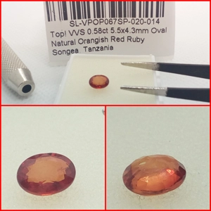 Rubí VVS de Tanzania talla Oval 0.58 Cts