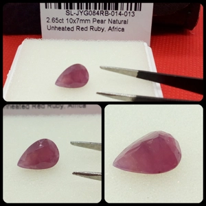 Rubí africano natural talla Pera 2.65 Cts