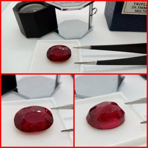 RUBÍ CREADO TAILANDIA TALLA OVAL 9.90 CTS