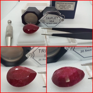 RUBÍ CREADO MUY ROJO TALLA PERA 8.30 CTS