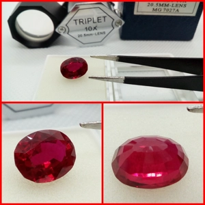 RUBÍ CREADO ROJO INTENSO TALLA OVAL 4.CTS.